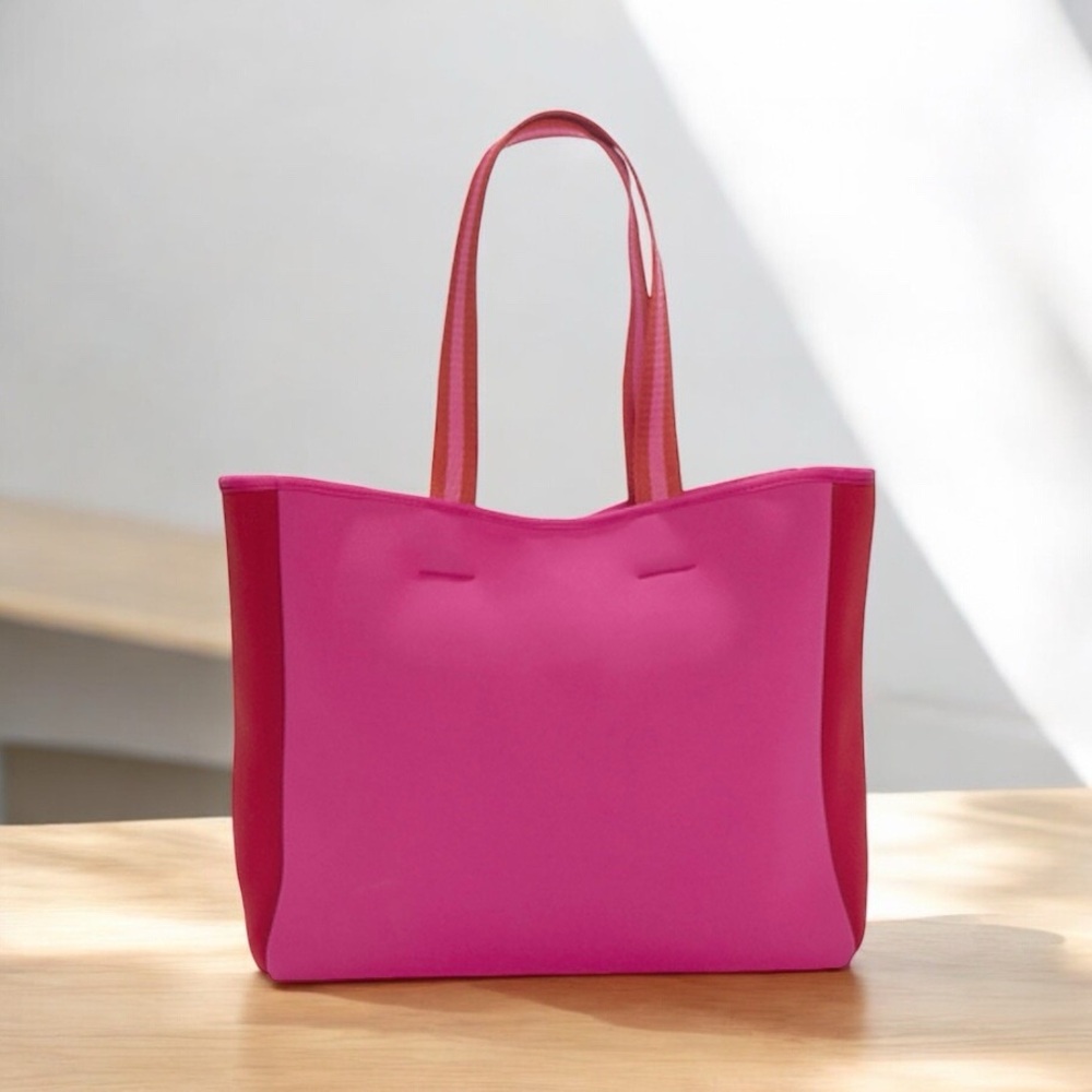 Summersalt Neoprene Tote Beach Bag New Pink/Red 2 Tone